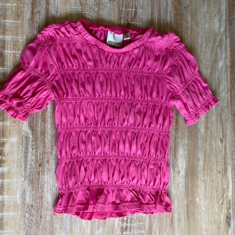 NWT Industry Republic Clothing Pink Ruched Short Sleeve Top